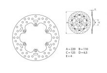 Disque de frein AR rond Fixe Brembo Serie ORO 68B40752