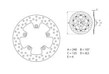 Disque de frein AR rond Fixe Brembo Serie ORO 68B40768