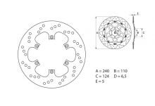 Disque de frein AR rond Fixe Brembo Serie ORO 68B40781