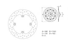 Disque de frein AR rond Fixe Brembo Serie ORO 68B40783