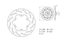 Disque de frein AR rond Fixe Brembo Serie ORO 68B40791