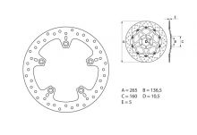 Disque de frein AR rond Fixe Brembo Serie ORO 68B407C0