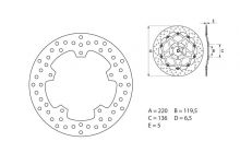 Disque de frein AR rond Fixe Brembo Serie ORO 68B407F2