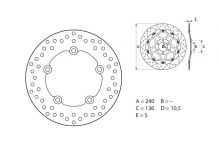Disque de frein AR rond Fixe Brembo Serie ORO 68B407G8