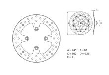 Disque de frein AR rond Fixe Brembo Serie ORO 68B407H1