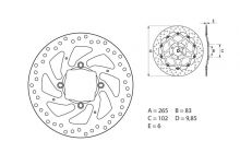 Disque de frein AR rond Fixe Brembo Serie ORO 68B407H2
