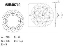 Disque de frein AR rond Fixe Brembo Serie ORO 68B407L9