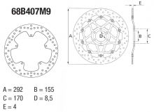 Disque de frein AV rond Fixe Brembo Serie ORO 68B407M9