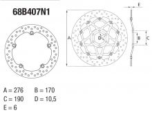 Disque de frein AR rond Fixe Brembo Serie ORO 68B407N1
