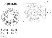 Disque de frein AV rond semi-flottant Brembo Serie ORO 78B40838