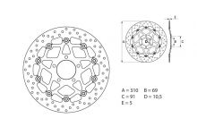 Disque de frein AV rond flottant Brembo Serie ORO 78B40865