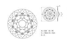 Disque de frein AV rond flottant Brembo Serie ORO 78B40873