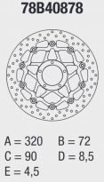 Disque de frein AV rond flottant Brembo Serie ORO 78B40878