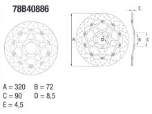 Disque de frein AV rond flottant Brembo Serie ORO 78B40886