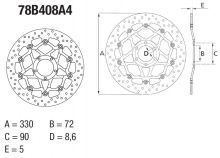 Disque de frein AV rond semi-flottant Brembo Serie ORO 78B408A4
