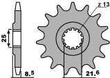 Pignon 16 dents PBR type 2137 pas 525