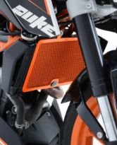 Protection de radiateur orange R&G 390 Duke, RC125 / 200 / 390